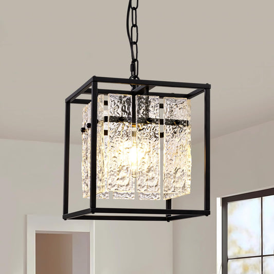 Modern Black Glass Pendant Light for Dining Room
