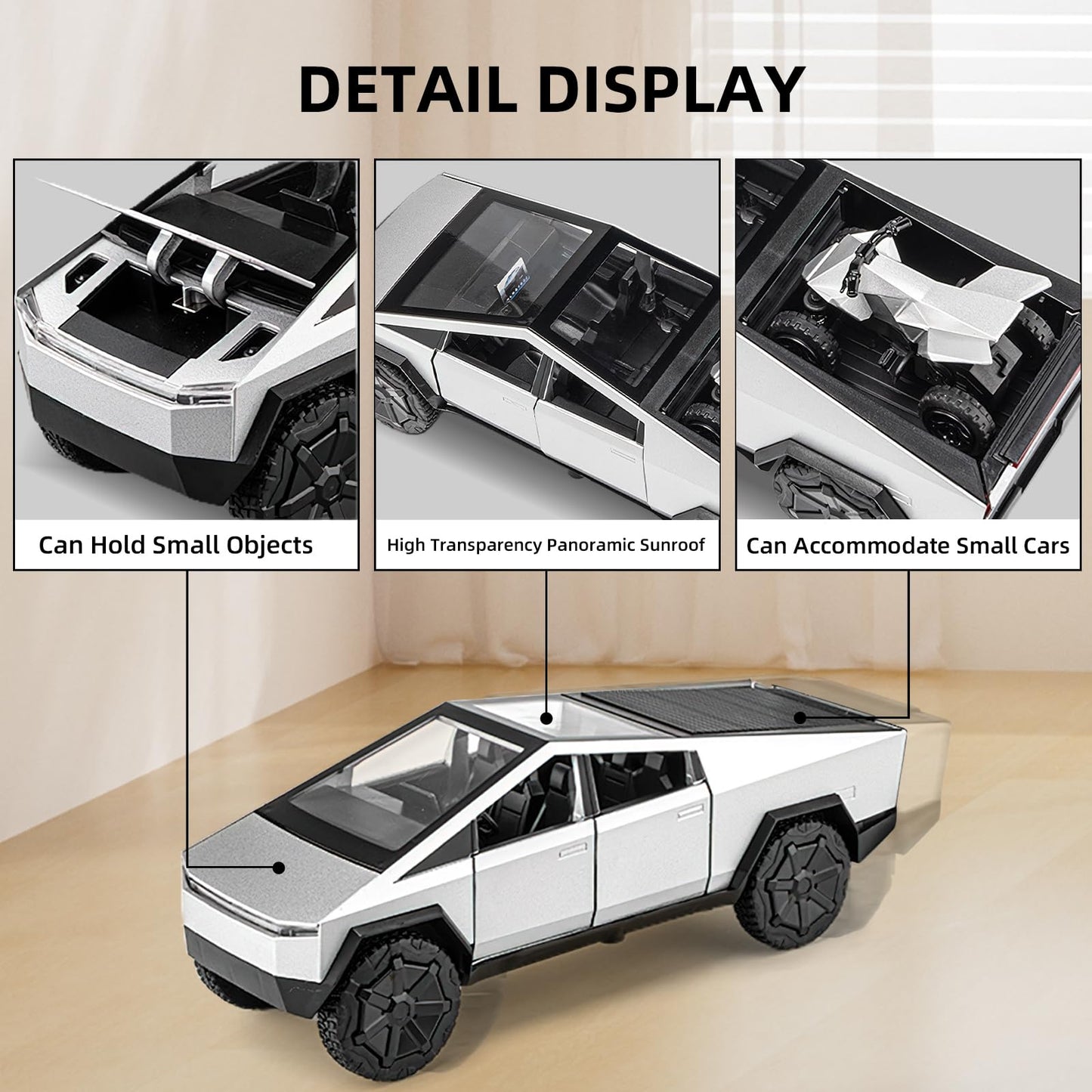 Diecast Cyber Truck Toy with Lights and Sounds