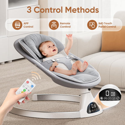 Electric Baby Swing with Bluetooth & Lullabies