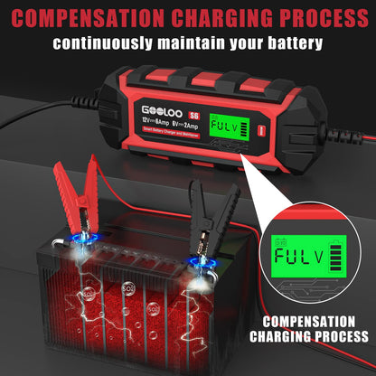 GOOLOO 6 Amp Smart Battery Charger and Maintainer