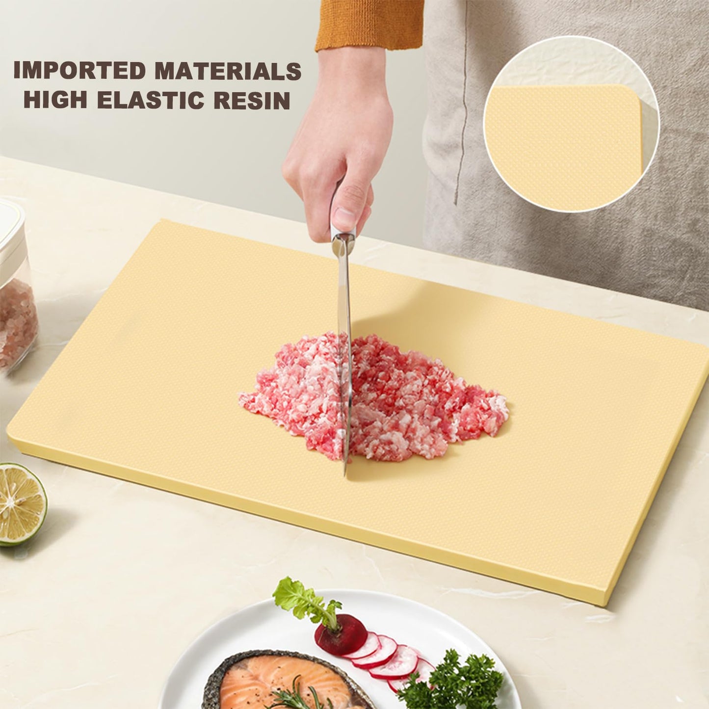 2-Piece Thick Cutting Board Set with Anti-Slip