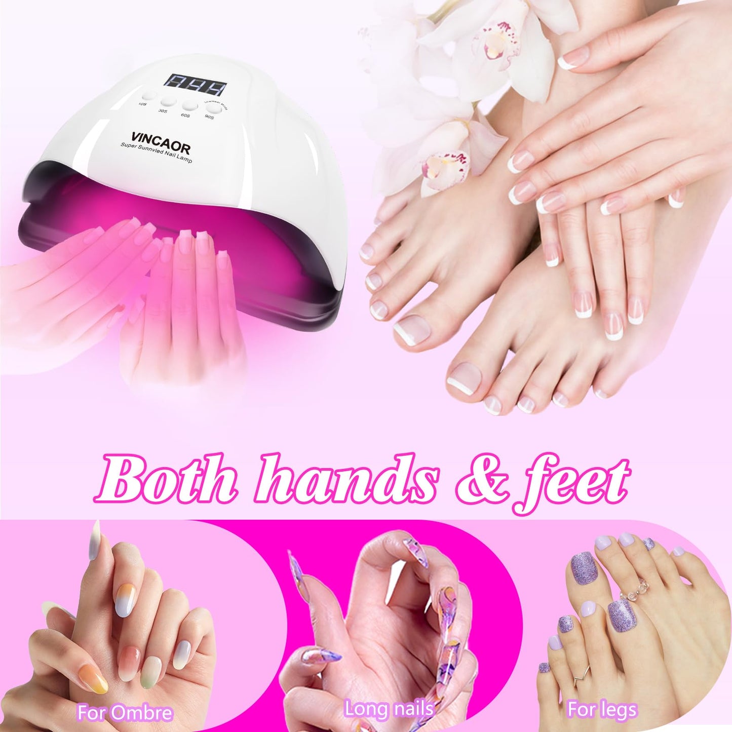 180W UV Gel Nail Dryer with 4 Timer Settings