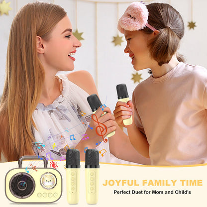 Portable Karaoke Machine with 2 Wireless Microphones