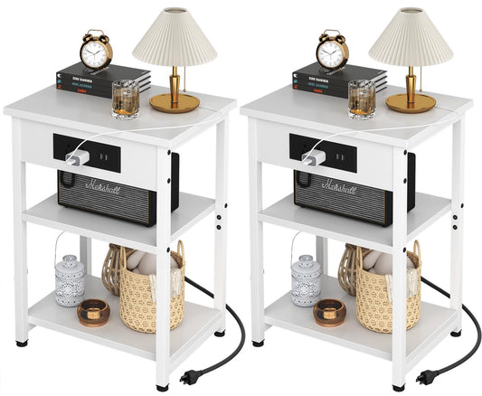 End Tables Set with USB Charging Station