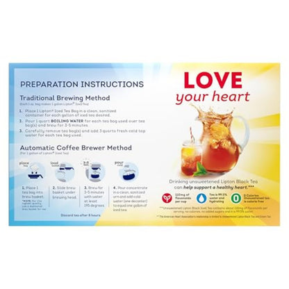 Lipton Unsweetened Iced Tea Bags, 24 Count