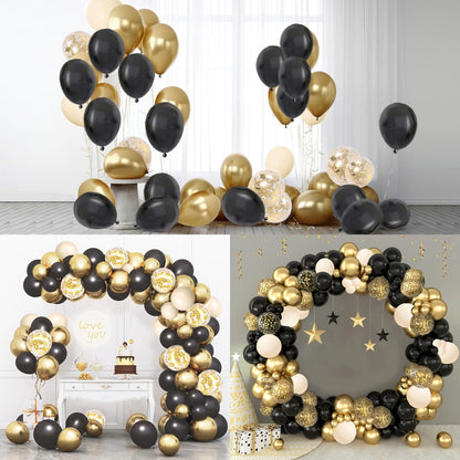Gold Black Balloons Arch Kit for Parties