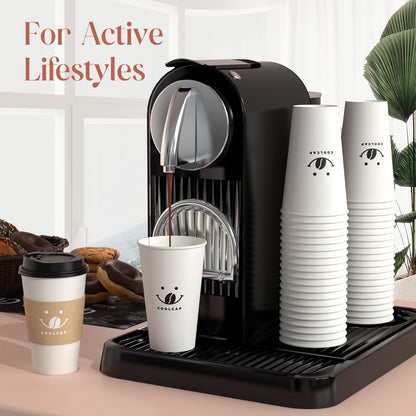 16 Oz Paper Coffee Cups with Lids - 100 Pack