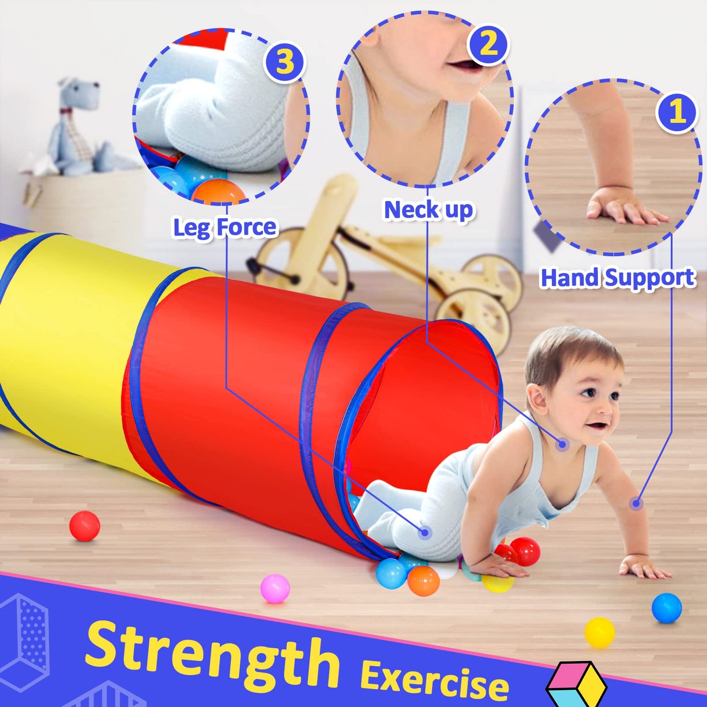 Pop Up Play Tunnel Tent for Kids