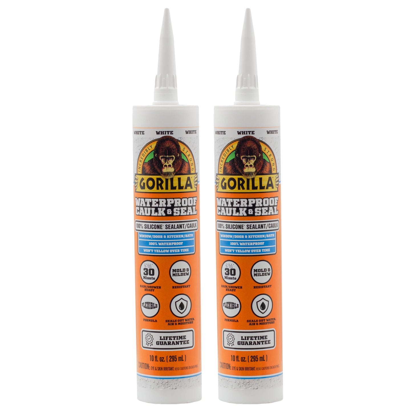 Gorilla Waterproof Silicone Sealant, 10oz Cartridge
