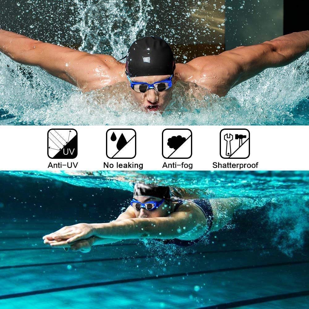 EXP VISION Adult Swim Goggles, Anti Fog Women Swimming Goggles Men No Leaking Triathlon Water Goggles