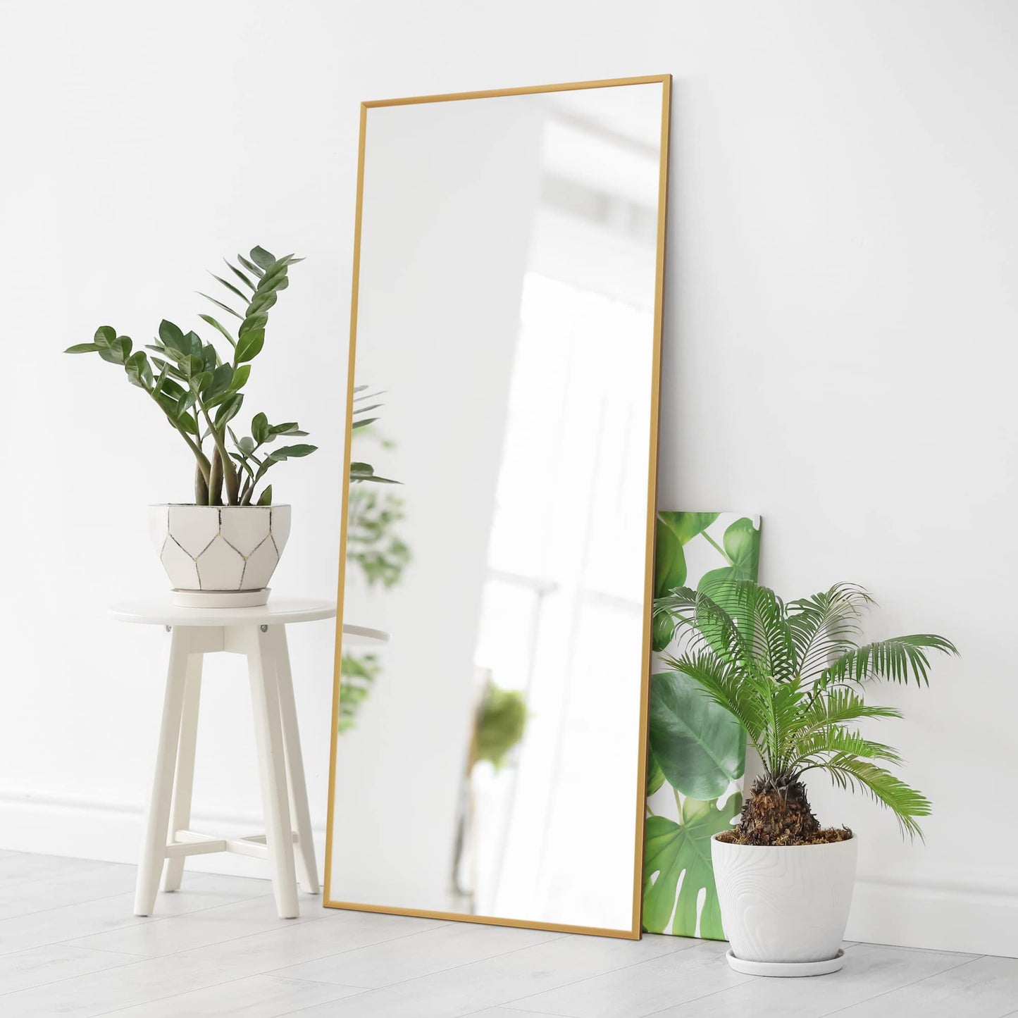 NicBex Full Length Mirror, 47x16 Inch Aluminum Alloy Frame Large Wall Mirror, Vanity Mirror, Bedroom Mirror, Dressing Mirror, Living Room Mirror,Gold