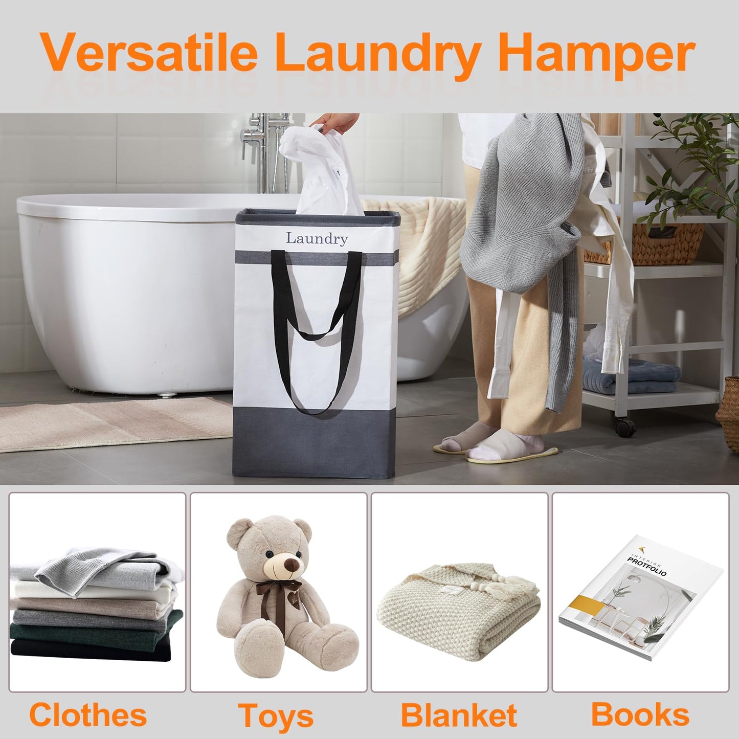 2 Pack Laundry Baskets with Carry Handles