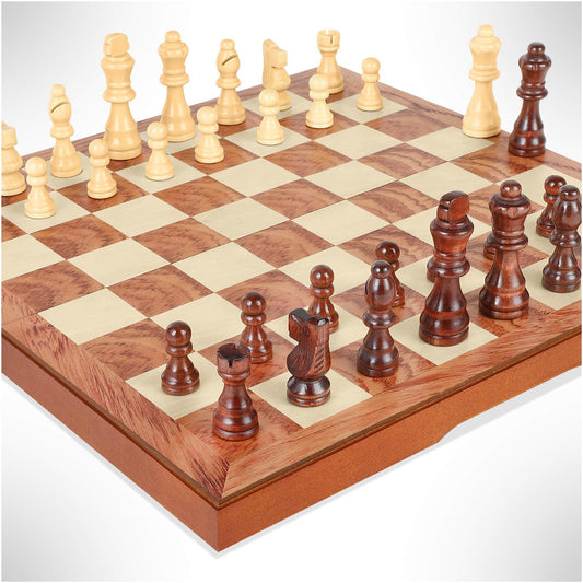 FanVince Wooden Chess Set with Storage Bags