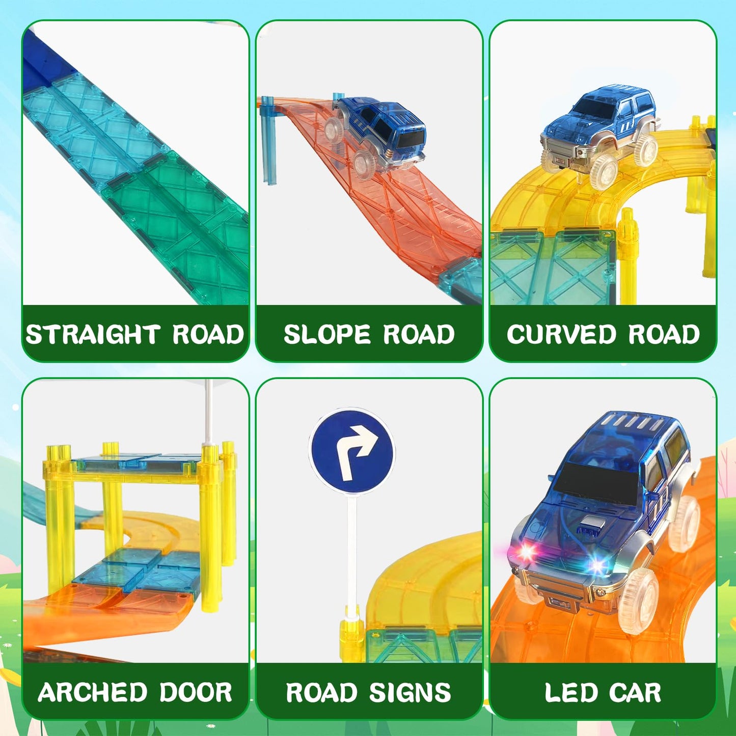 Magnetic Race Track Building Toy for Kids