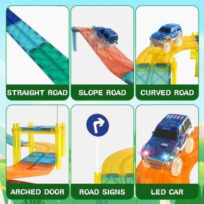 Magnetic Race Track Building Toy for Kids