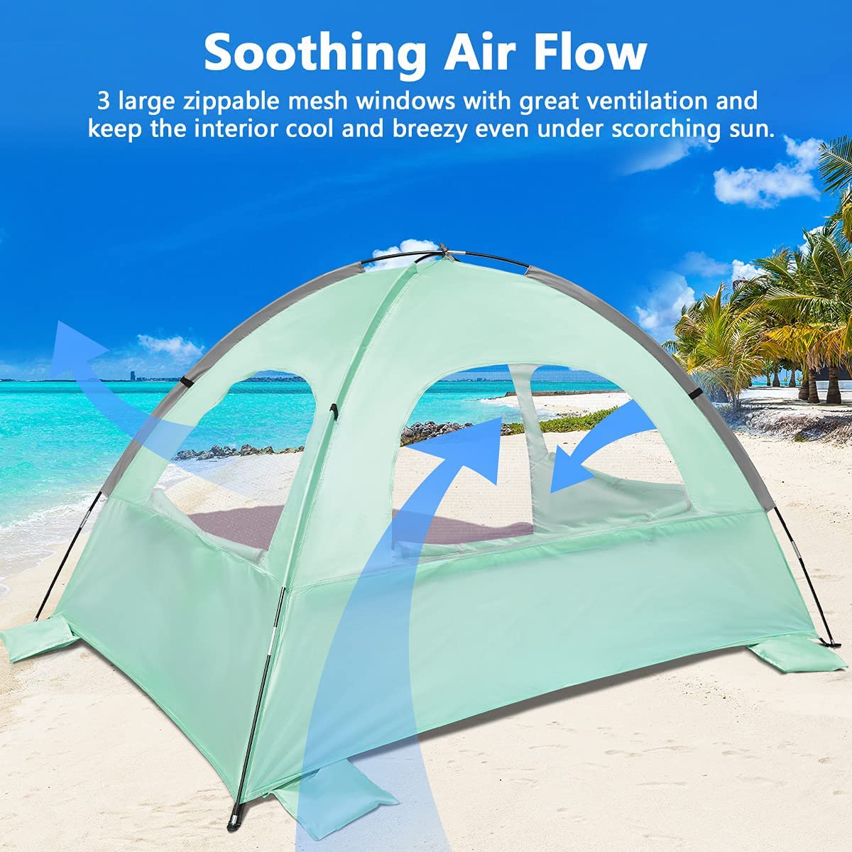 Beach Tent for 2-3 Person with UV Protection