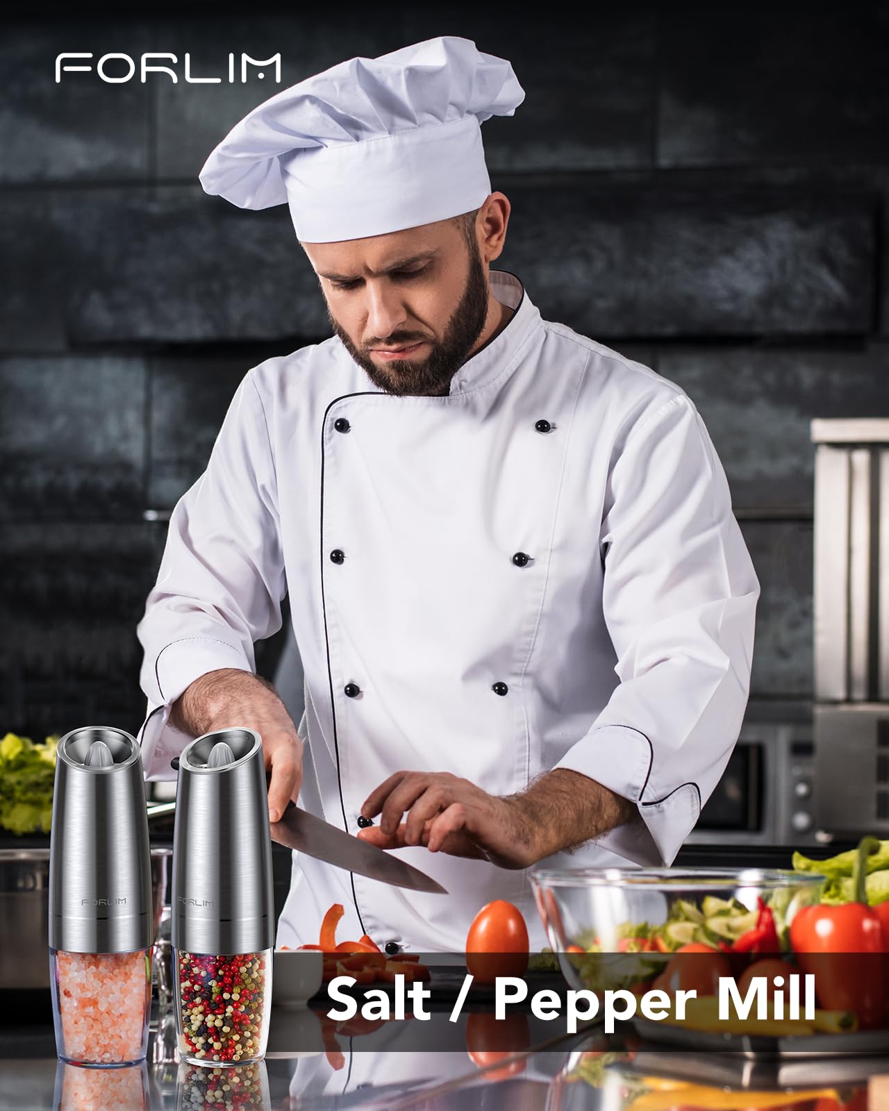 FORLIM Electric Salt and Pepper Grinder Set