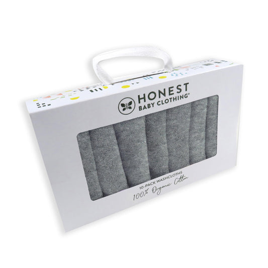10-Pack Organic Cotton Baby Wash Cloths