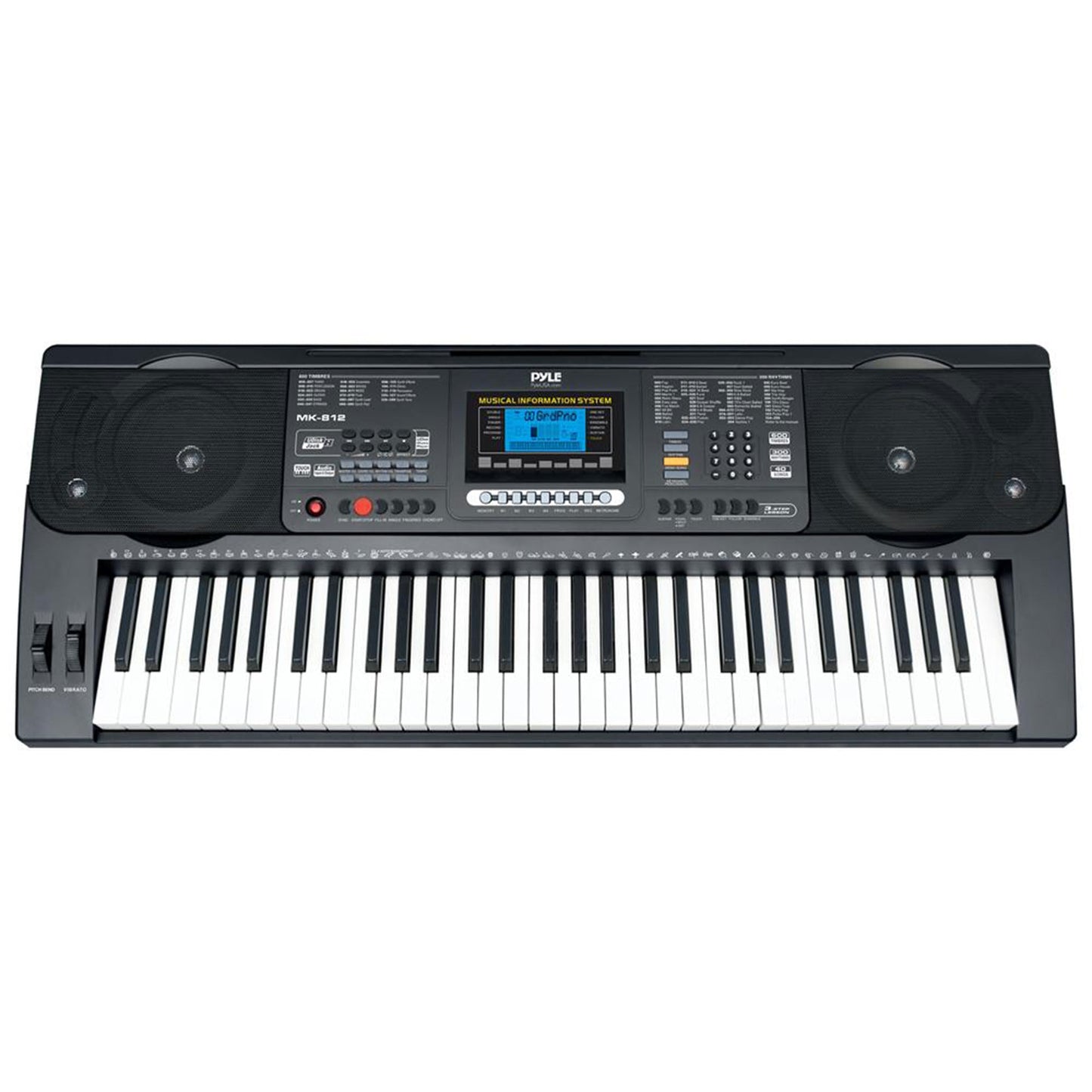 Pyle Portable 61-Key Digital Karaoke Piano With Case Stand And Stool