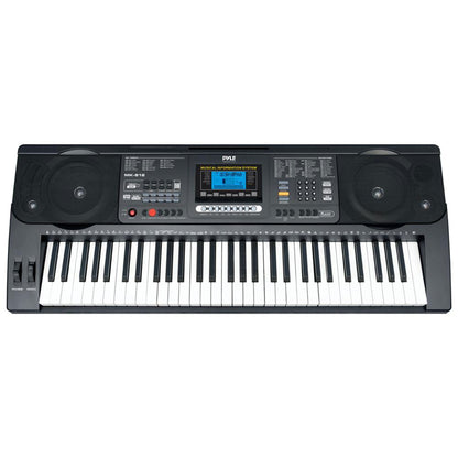 Pyle Portable 61-Key Digital Karaoke Piano With Case Stand And Stool