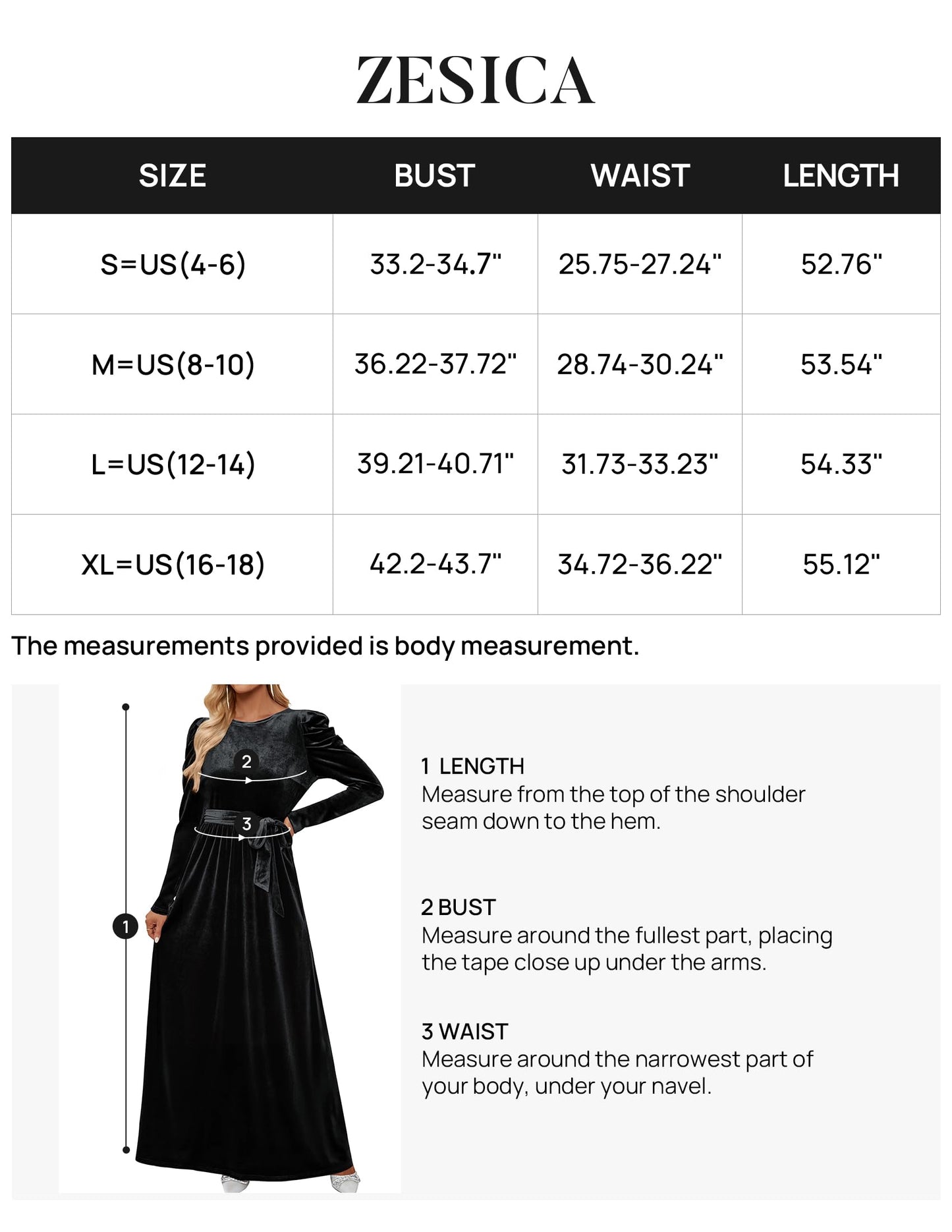 ZESICA Women's Velvet Maxi Dress with Puff Sleeves