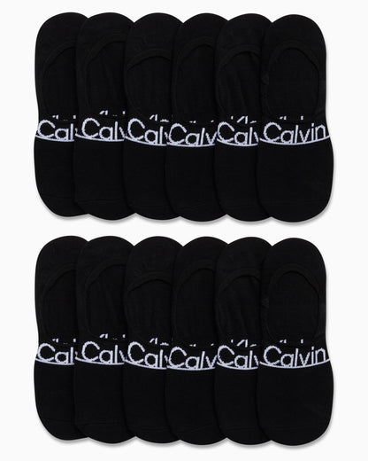 Calvin Klein Womens' Socks - Lightweight Performance No-Show Liners (12 Pack), Size 4-10, Black