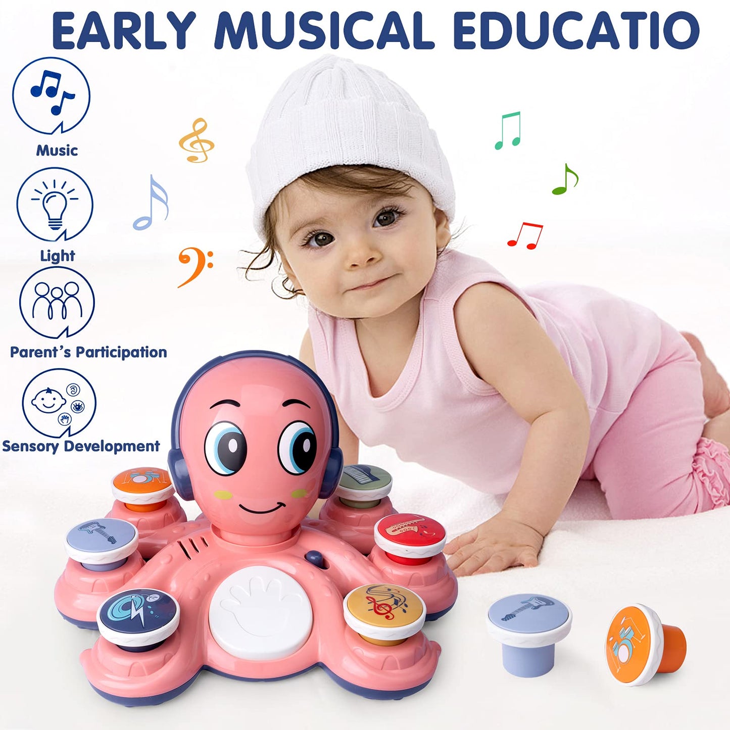 Musical Octopus Toy for Toddlers by CYURMJUN