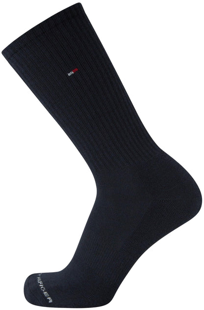 Tommy Hilfiger Men's Athletic Socks - Cushioned Crew Socks (10 Pack), Size 7-12, Navy