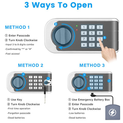 4.0 Cuft, Fireproof Waterproof Safe for Home Security