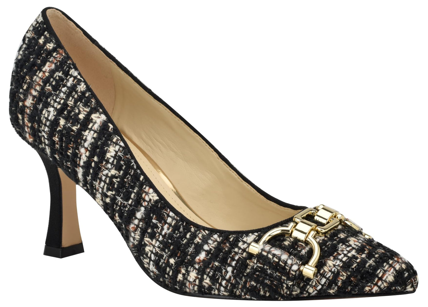 Nine West Women's JELLA Pump, Black/White Tweed Multi 003, 8