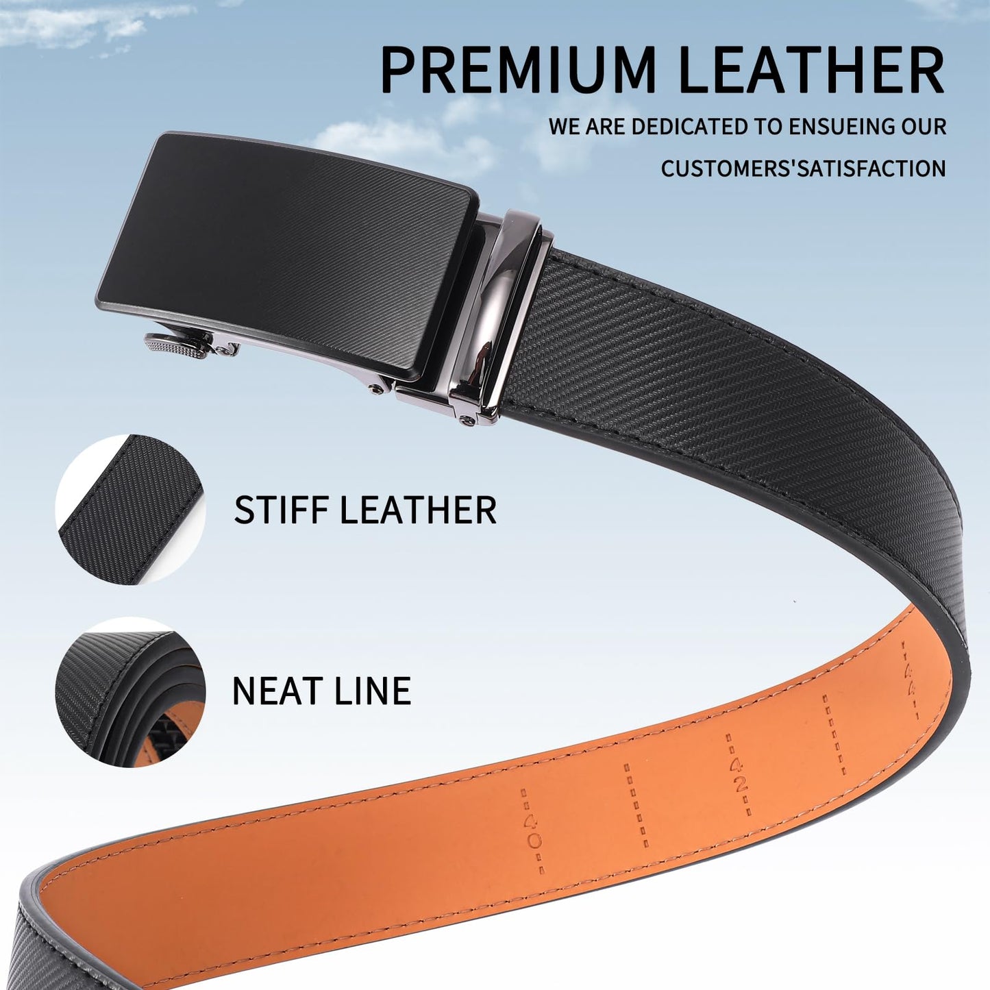 FALAN MULE Adjustable Leather Ratchet Belt for Men