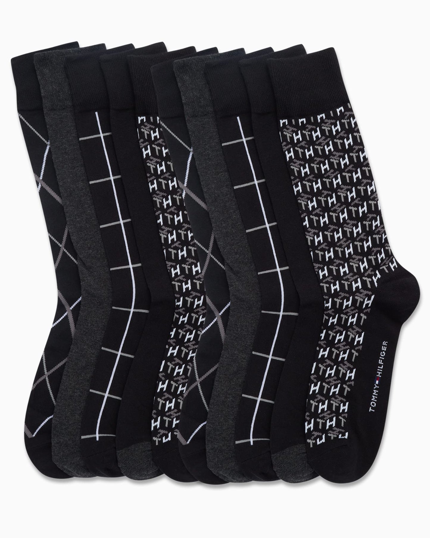 10 Pairs Tommy Hilfiger Men's Cotton Dress Socks