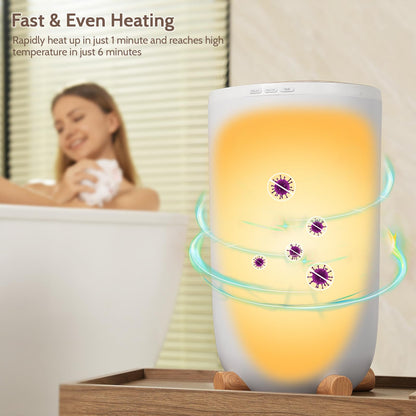 Keenray Towel Warmer for Bathroom, Luxury Towel Warmer Bucket with Timer, LED Display for Time and Temperature, Delay Time Up to 24 Hours, Child Lock, Hot Towel Heater, Gifts for Mom,Dad,Him,Her, Grey
