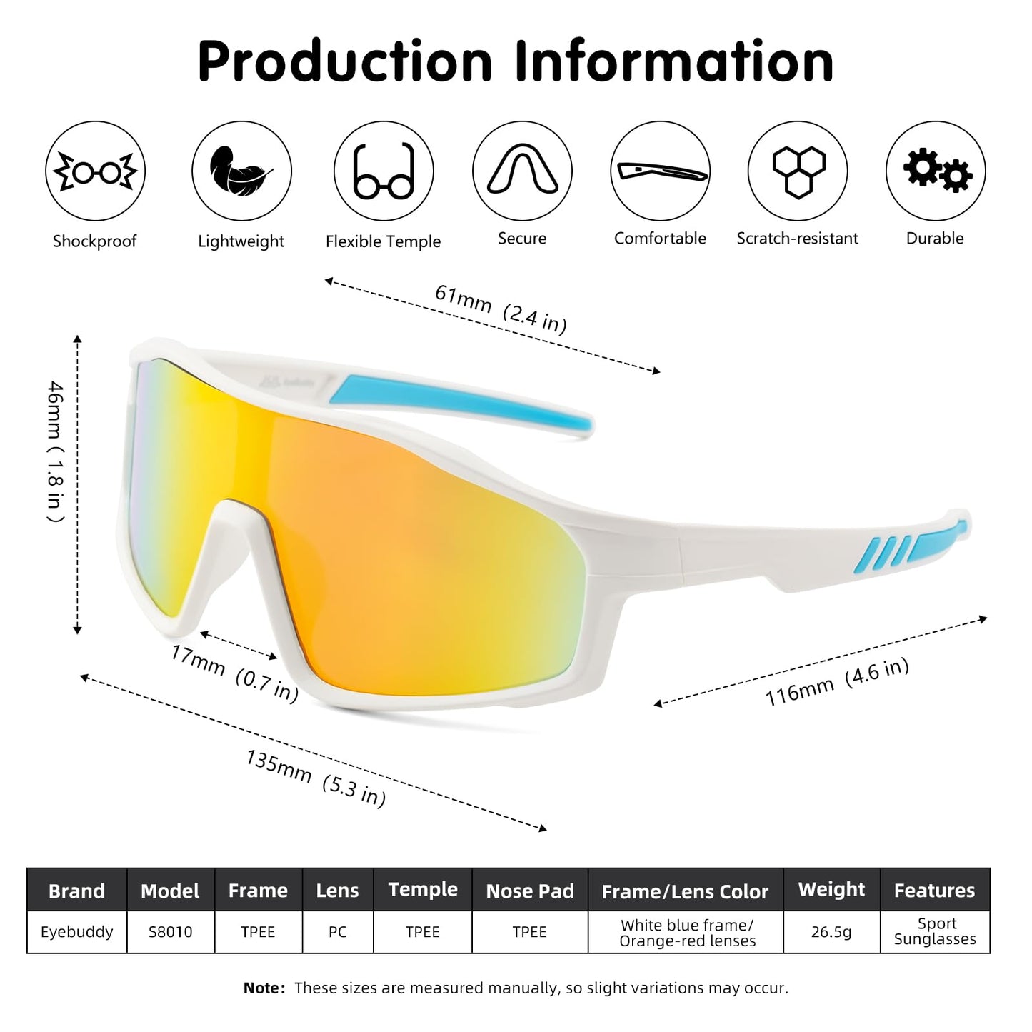 EYEBUDDY Kids Baseball Sunglasses with UV Protection