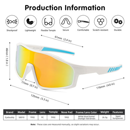 EYEBUDDY Kids Baseball Sunglasses with UV Protection