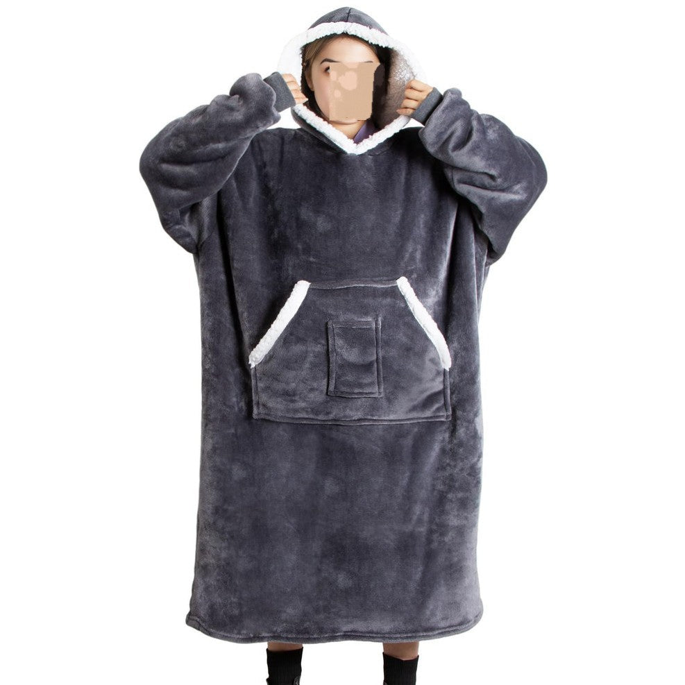 Qoosea Hoodie Blanket Wearable Blanket Oversized Blanket for Adults Sharpe with Sleeves Pockets & Hood Warm for Men Women Teens Girls Boys
