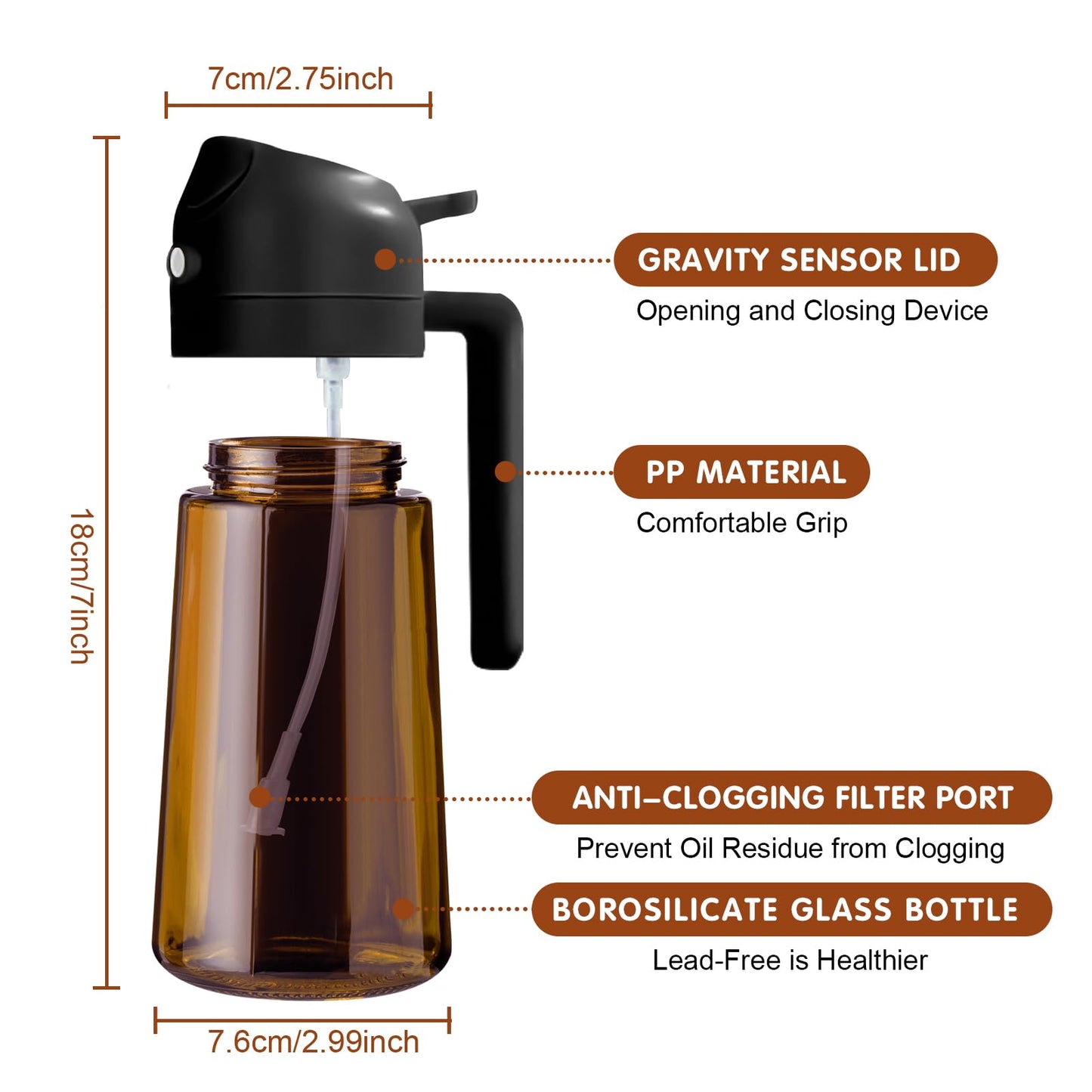 16oz Oil Sprayer Dispenser by YARRAMATE