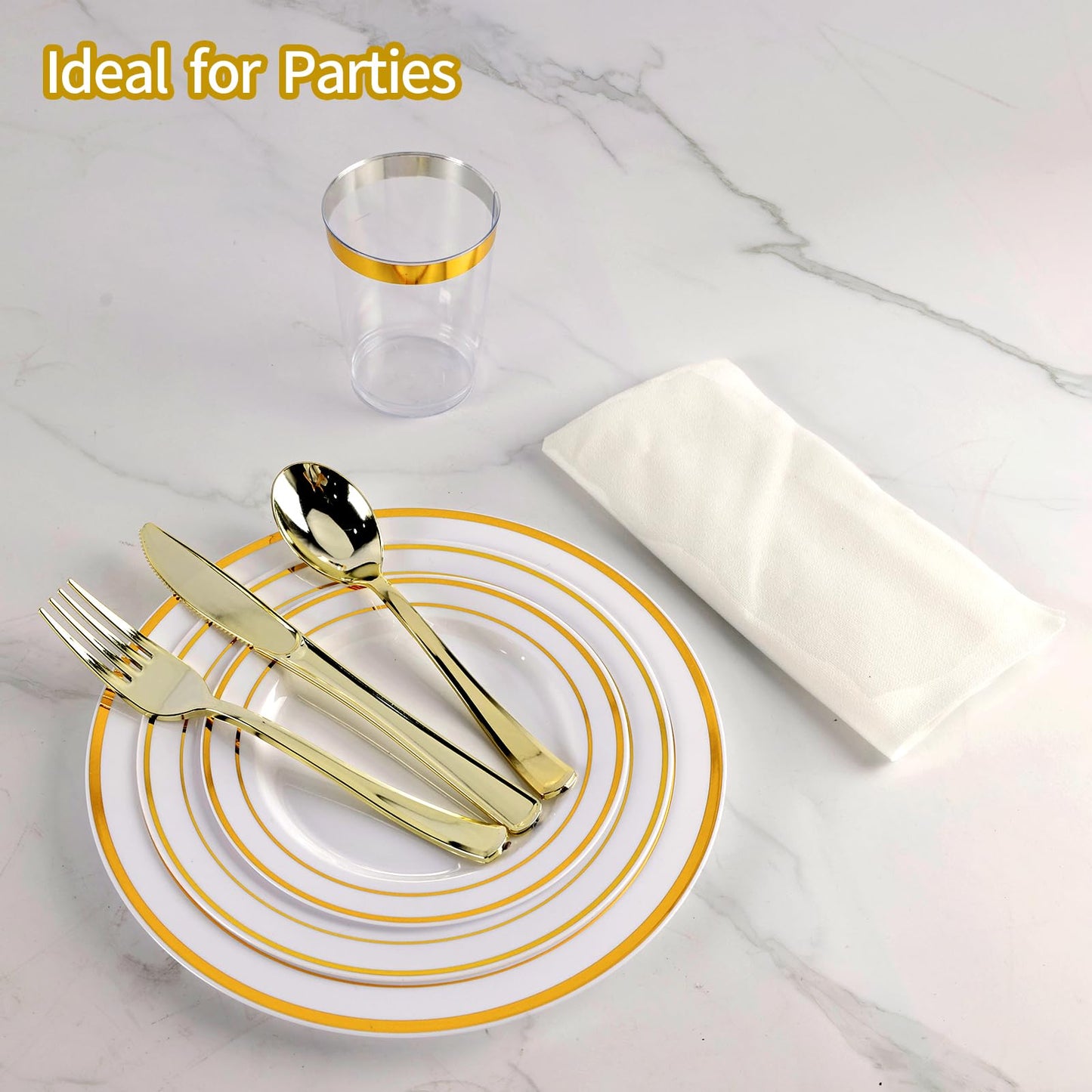 200 Pcs Party Plates Set for Wedding