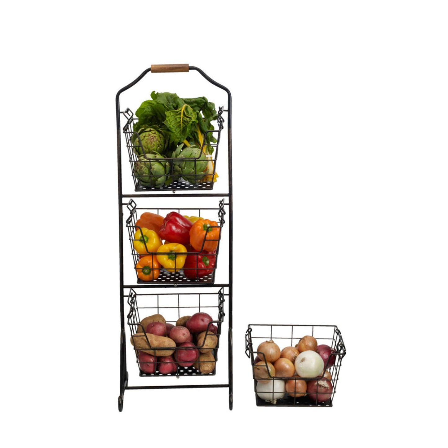 Gourmet Basics 4-Tier Metal Fruit Basket Stand