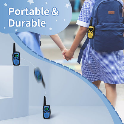 Retevis RT628S Walkie Talkies for Kids, RT628 New Version, Safe Mode 2 Way Radio, Long Rang Walkie Talkies for Adults,Toys Gifts for Boys Girls,Camping Hiking Travel School(3 Pcs Red Blue Yellow)