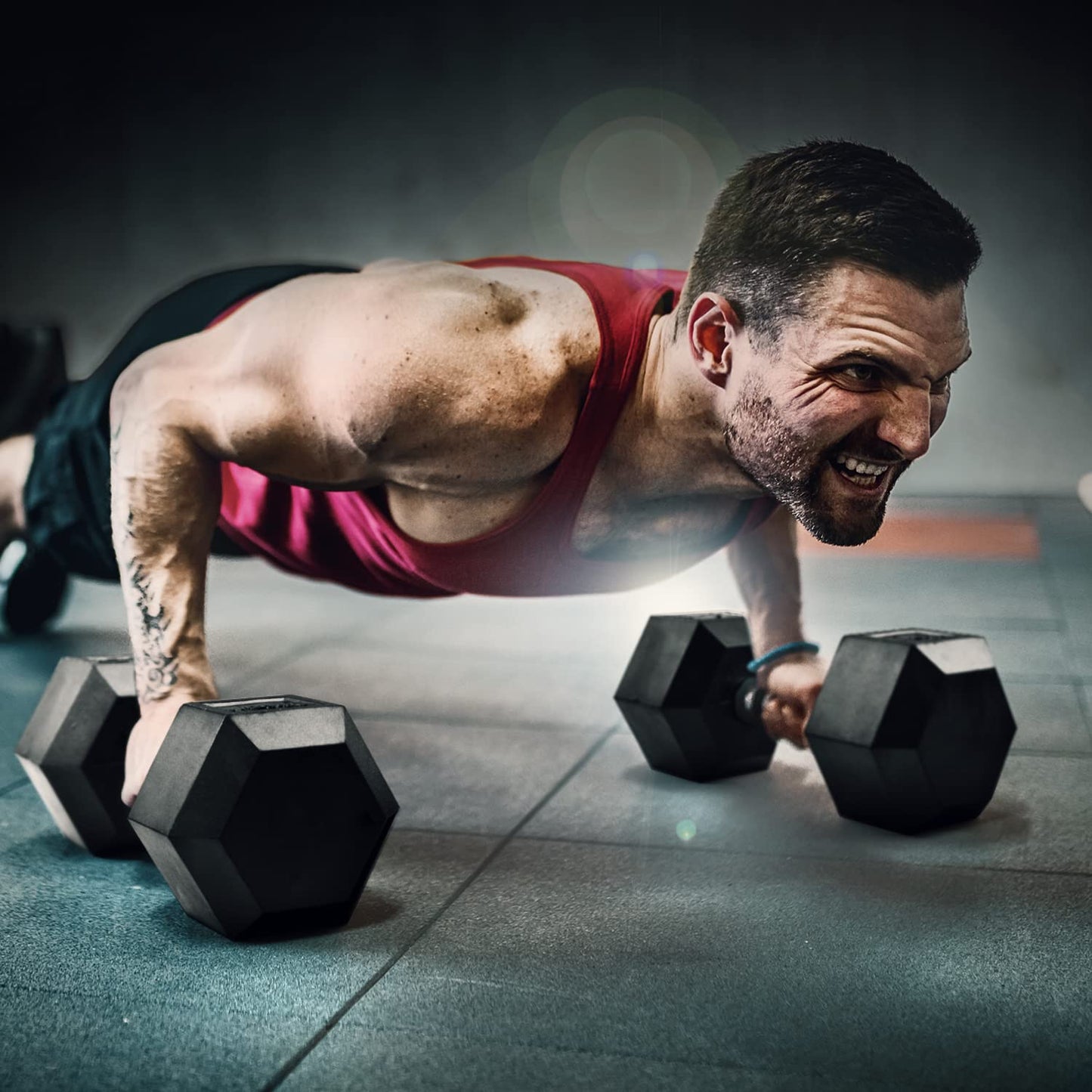 Yes4All 35lbs Hex Dumbbell with Rubber Grip