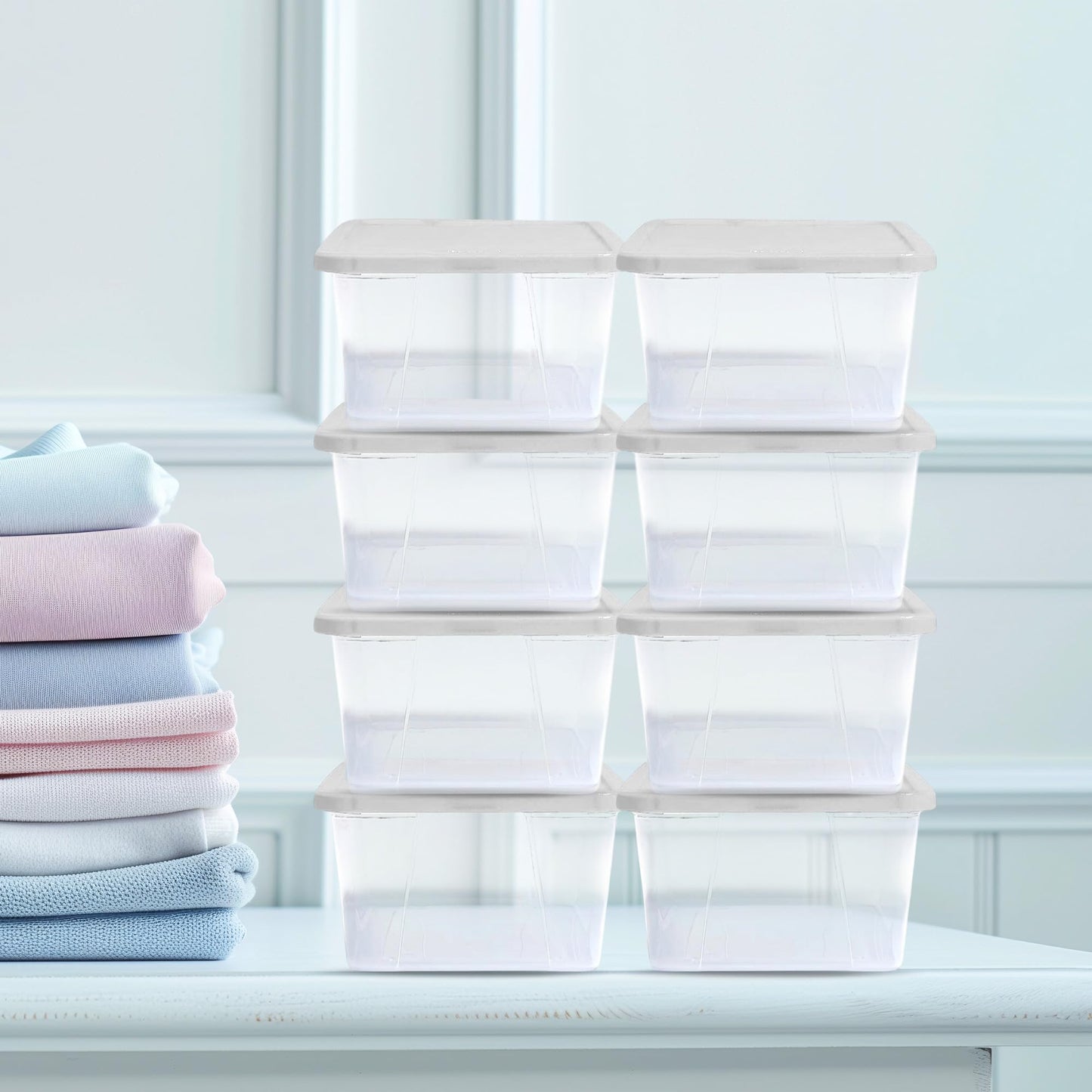 10-Pack HOMZ Clear Storage Bins with Lids