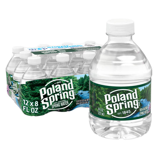 12 Pack Poland Spring Bottled Water, 8 Fl Oz