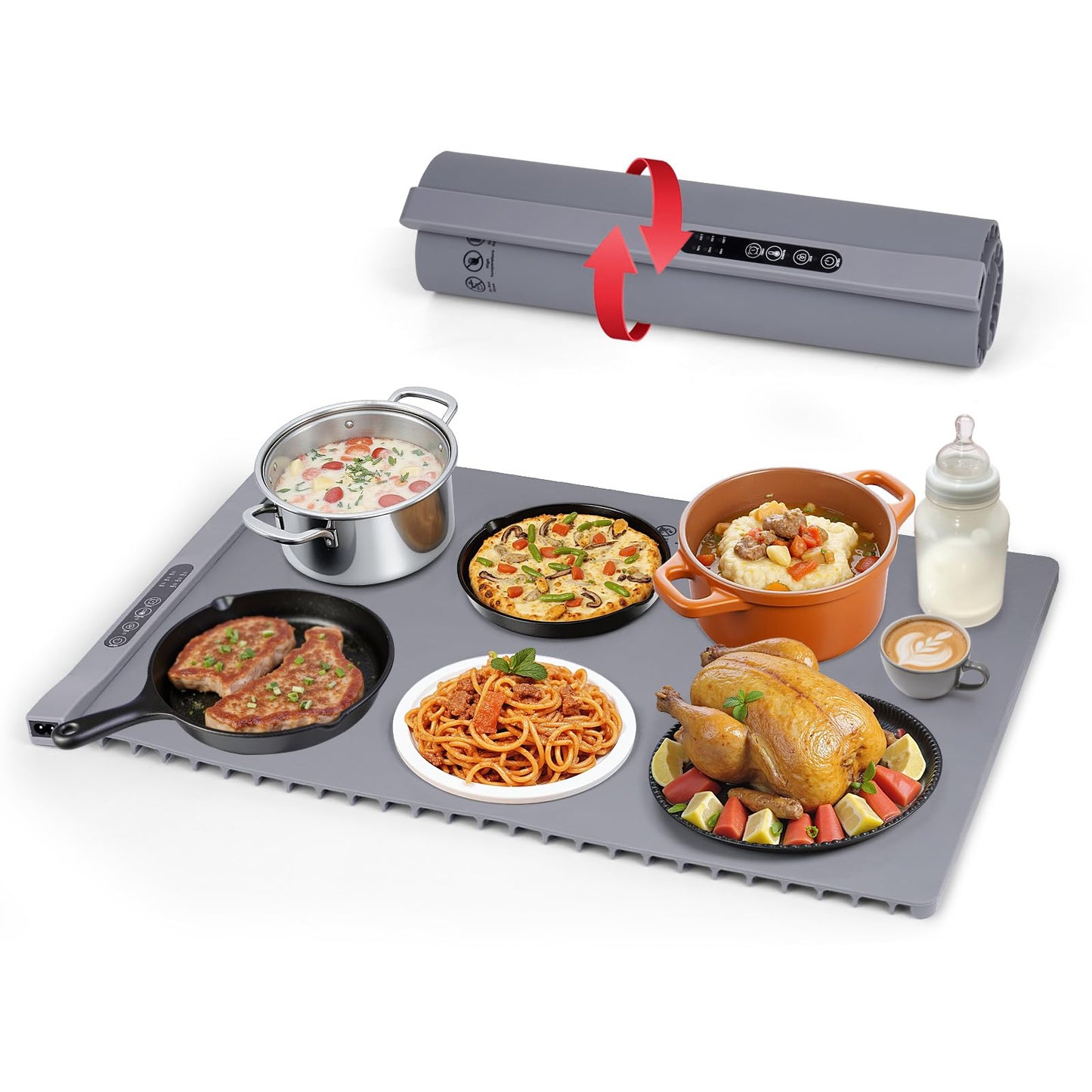 Electric Food Warming Mat with Timer & Temperature