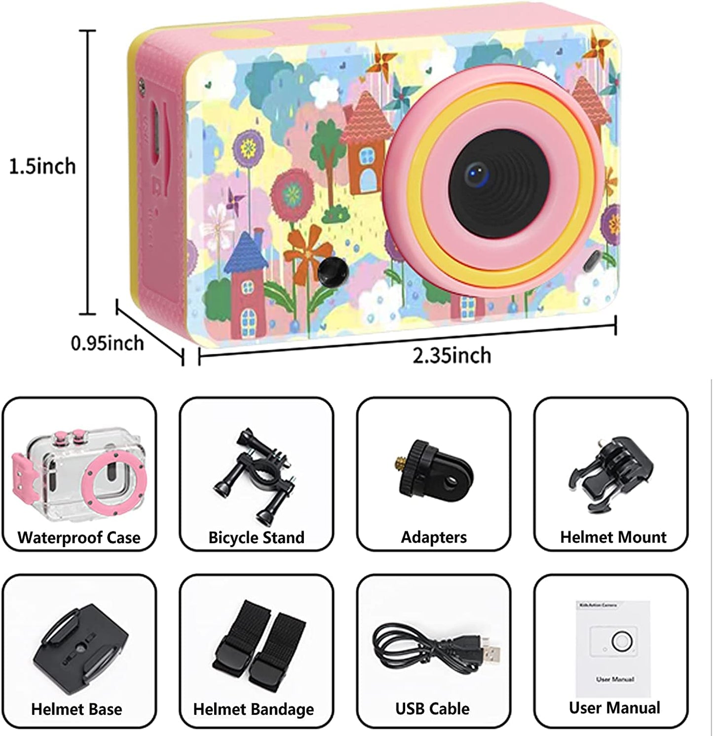 Kids Waterproof 1080P Camera for Outdoor Fun