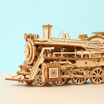 DIY 3D Wooden Train Puzzle Model Kit