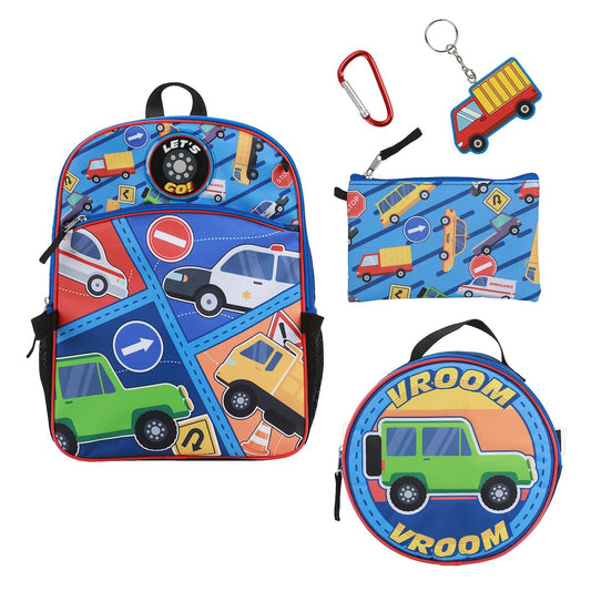 Bioworld Vroom Vroom 5-Piece Backpack & Lunchbox Set