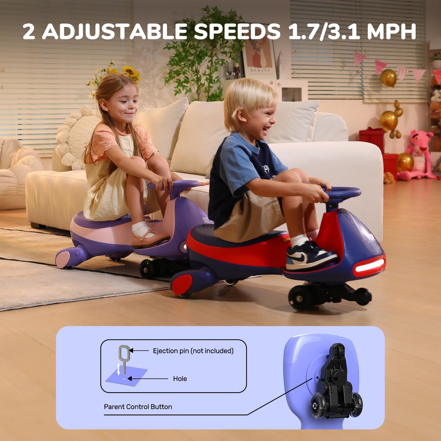 Electric Wiggle Car with Rechargeable Battery