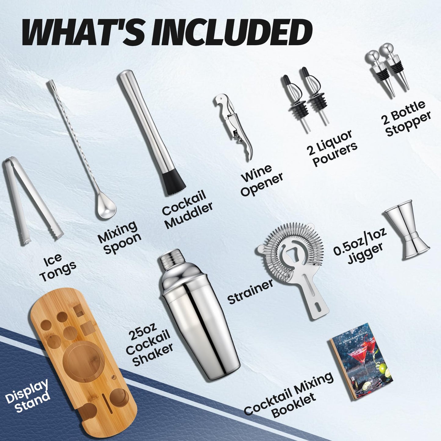 13-Piece Cocktail Shaker Set with Tools