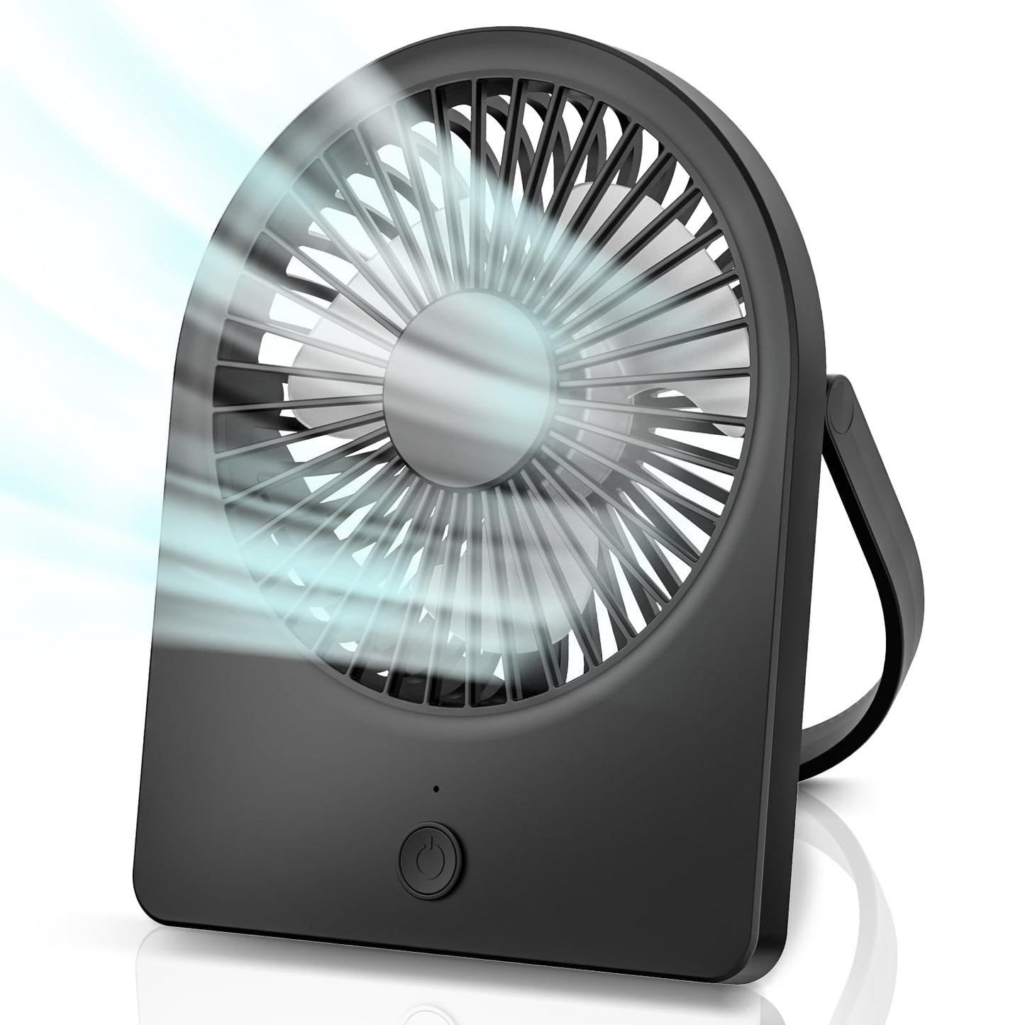 USB Mini Desk Fan with 3 Speeds - Black